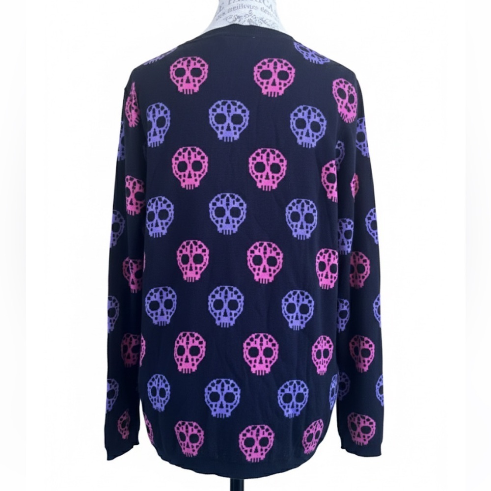 ModCloth "I Want Candy" Skulls Cardigan Sweater Size 1X New With Tag! - Picture 4 of 7